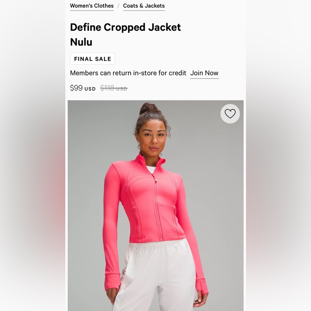 Define Cropped Jacket Lululemon